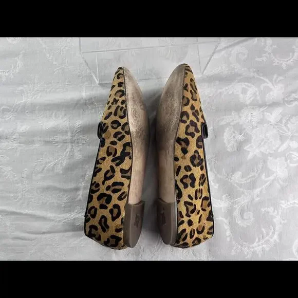 J Crew Womens Flats Size 9.5 Leather Leopard Print Driving Moccasins - Picture 7 of 9
